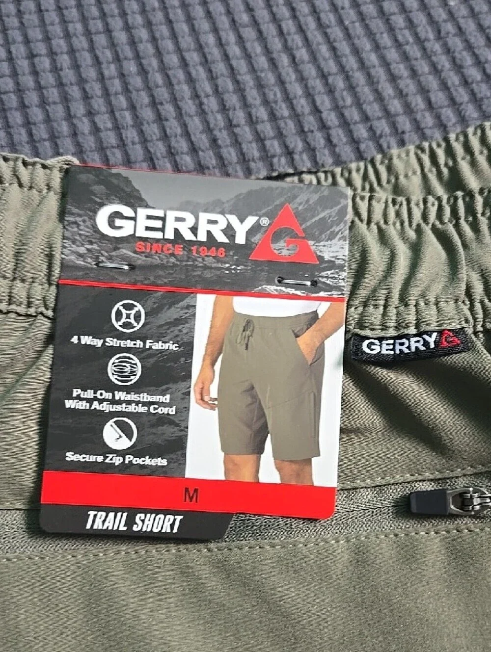 Gerry Olive Green Trail Short with Elastic Waist - Picture 2 of 7